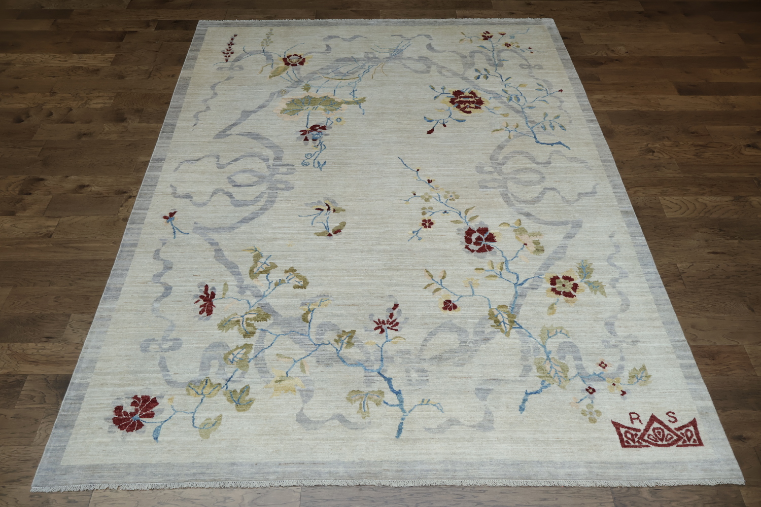 Vegetable Dye Art Deco Oriental Area Rug 9x12