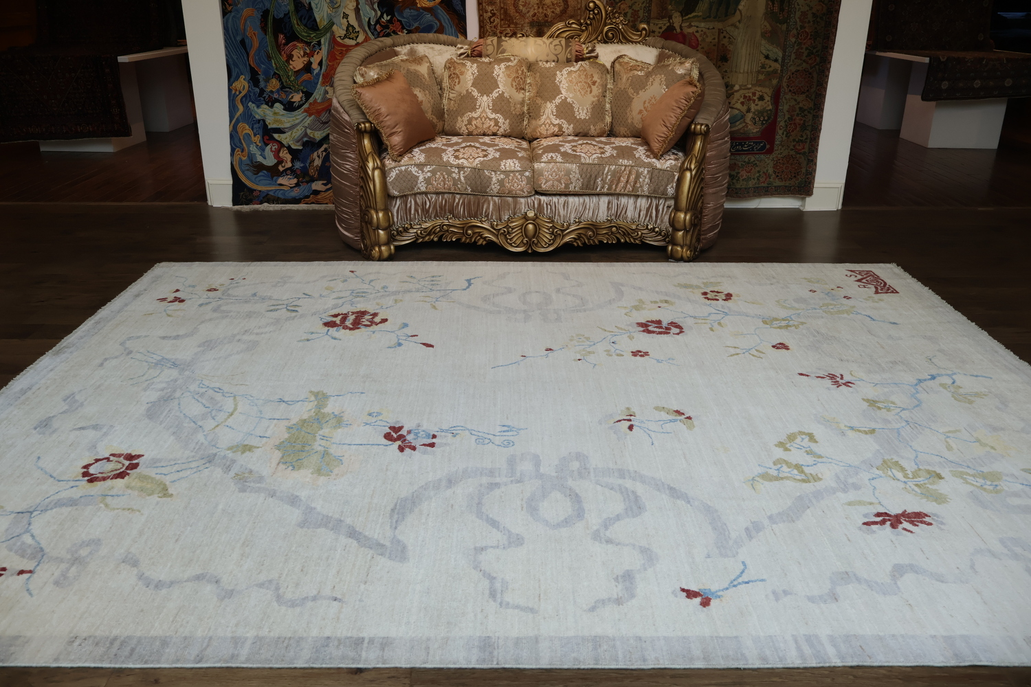 Vegetable Dye Art Deco Oriental Area Rug 9x12