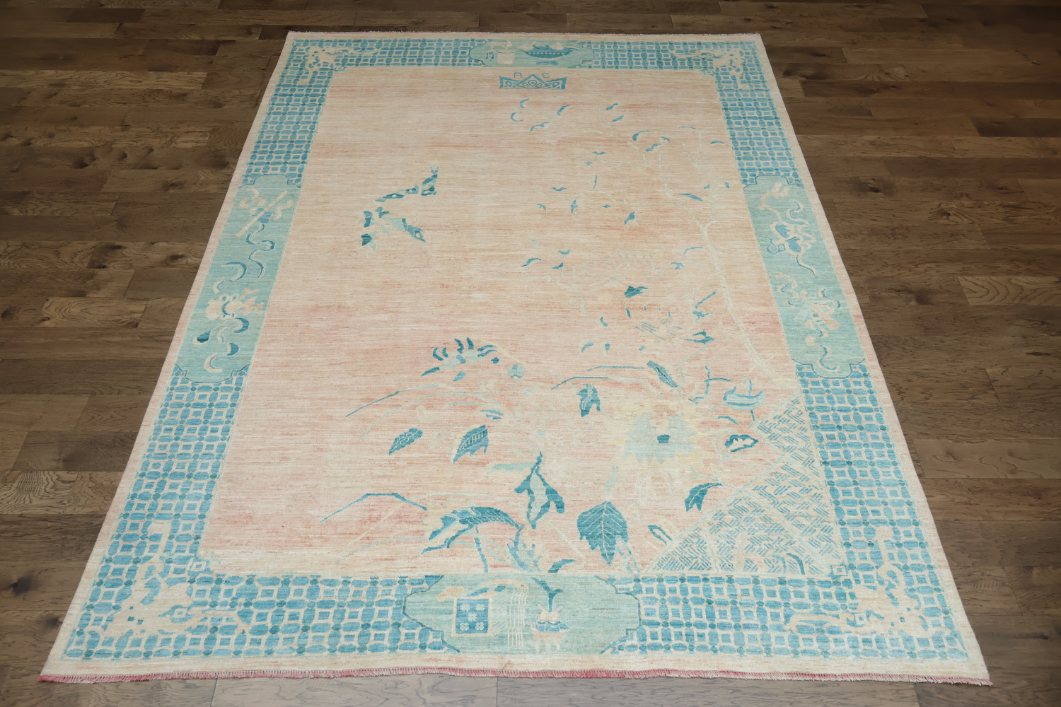 Vegetable Dye Art Deco Oriental Area Rug 9x12
