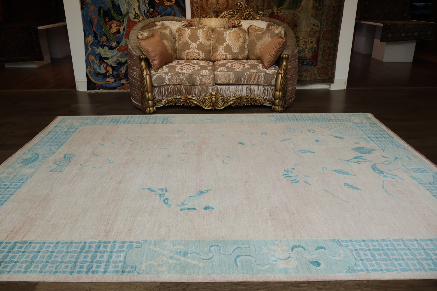 Vegetable Dye Art Deco Oriental Area Rug 9x12