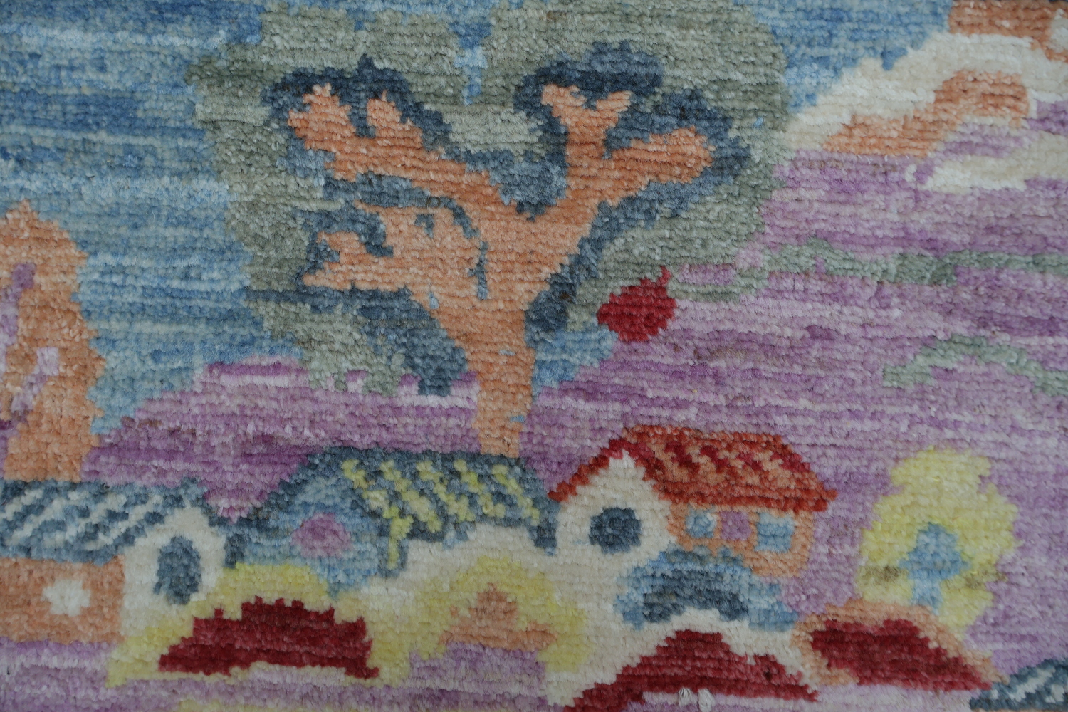 Vegetable Dye Art Deco Oriental Area Rug 9x12
