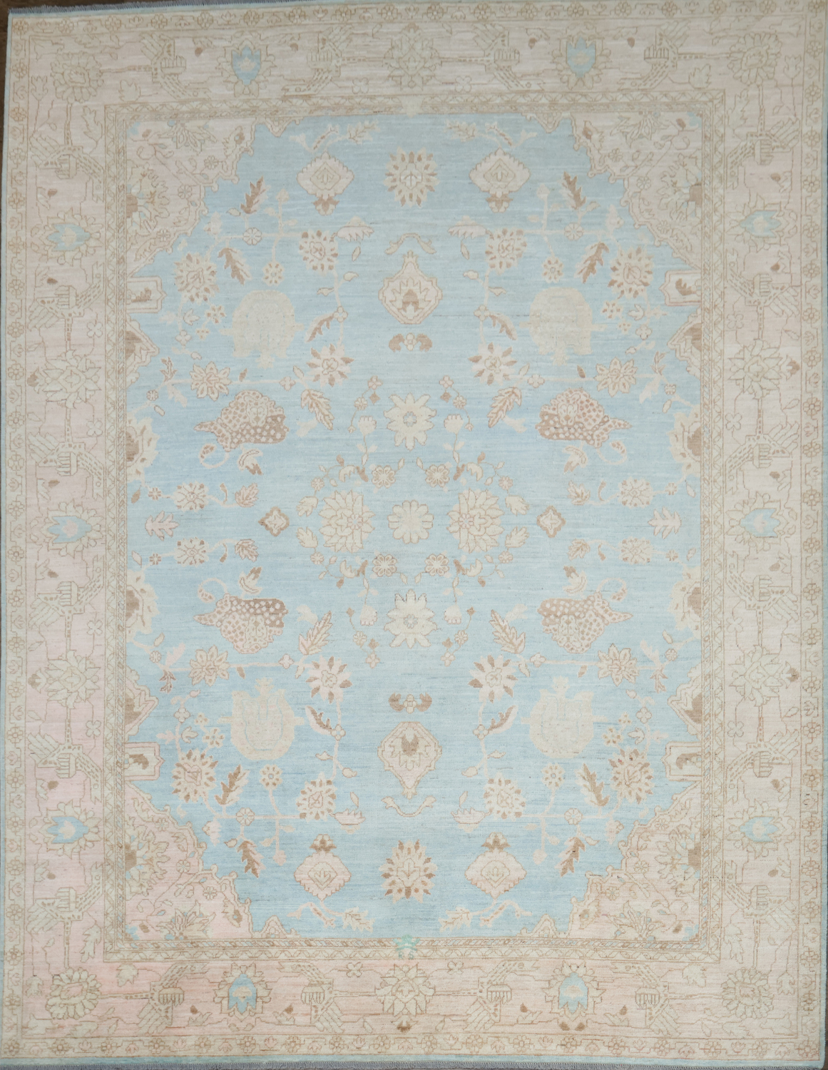 Vegetable Dye Oushak Oriental Wool Rug 9x12