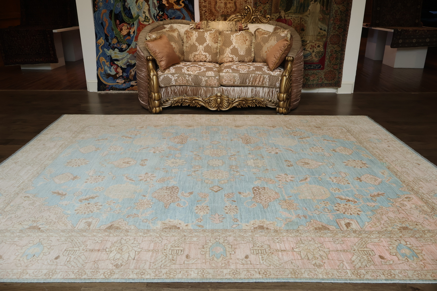 Vegetable Dye Oushak Oriental Wool Rug 9x12