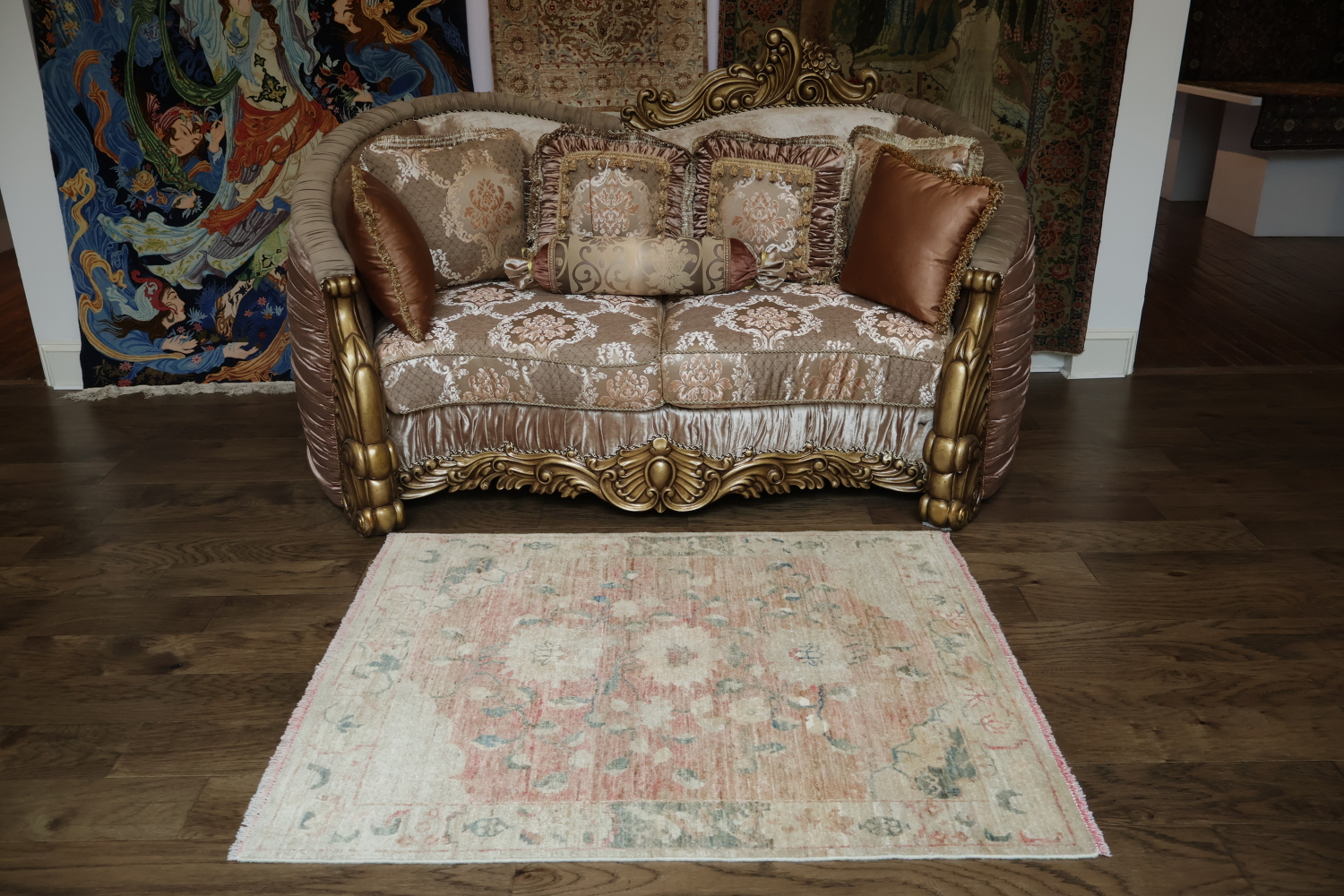 Vegetable Dye Oushak Oriental Area Rug 4x5