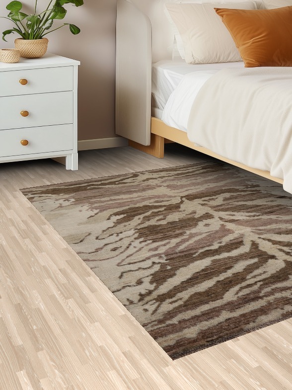 Vegetable Dye Abstract Oriental Area Rug 4x5