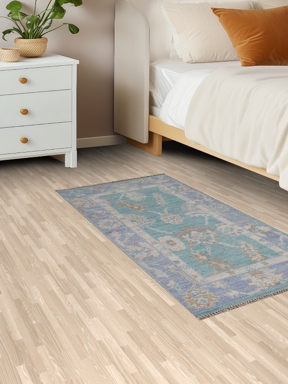 Vegetable Dye Oushak Turkish Area Rug 2x4