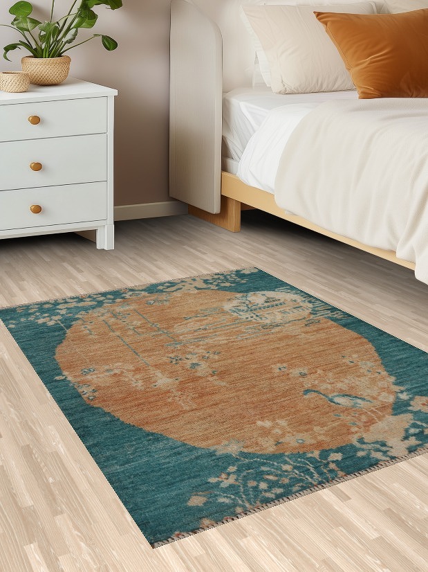 Vegetable Dye Oushak Turkish Area Rug 3x4