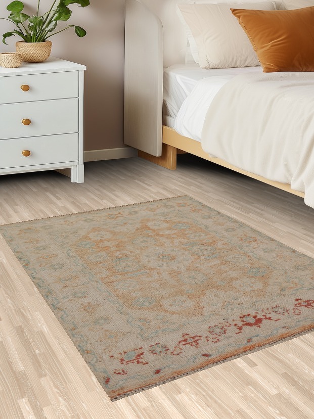 Vegetable Dye Oushak Oriental Wool Rug 3x4
