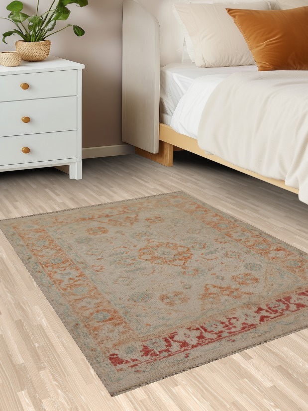 Vegetable Dye Oushak Oriental Wool Rug 3x4