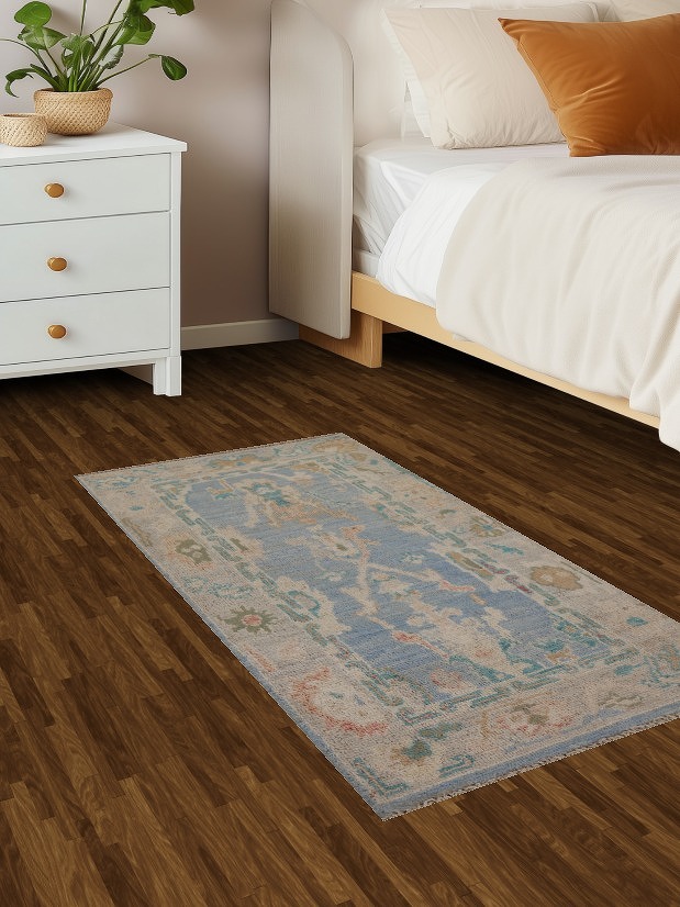 Vegetable Dye Oushak Oriental Wool Rug 2x4