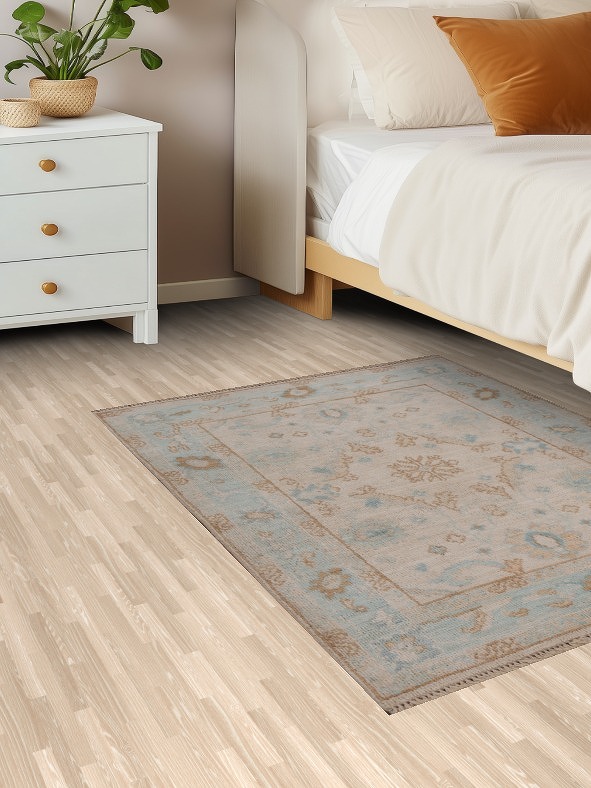 Geometric Oushak Oriental Wool Rug 3x4