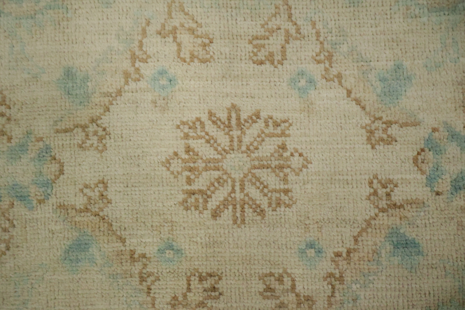 Geometric Wool Oushak Turkish Area Rug 3x4