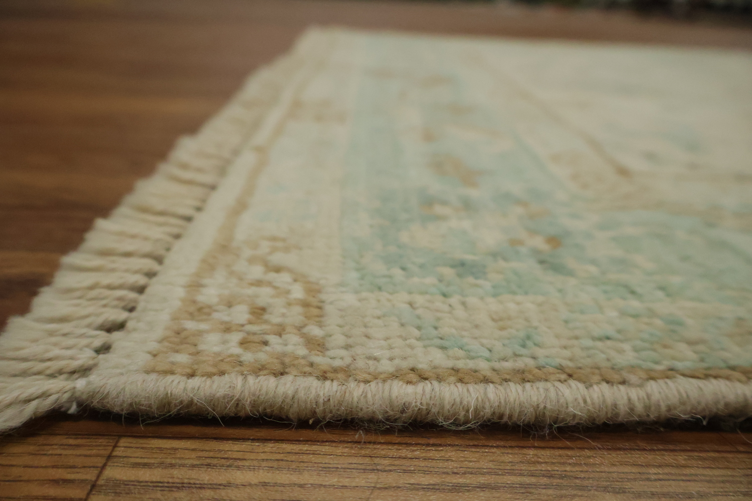 Geometric Wool Oushak Turkish Area Rug 3x4