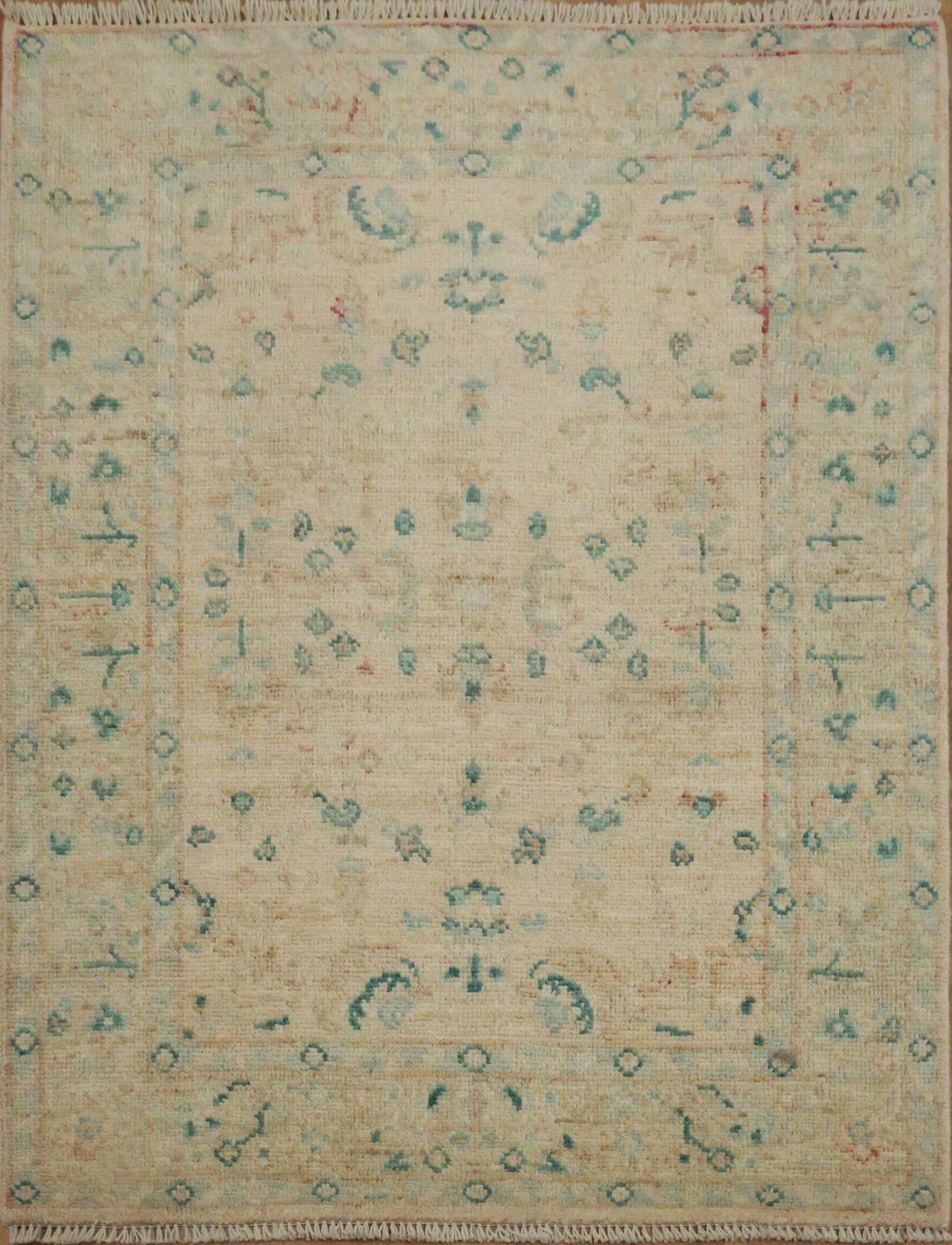 Hand-Knotted Oushak Turkish Area Rug 3x4