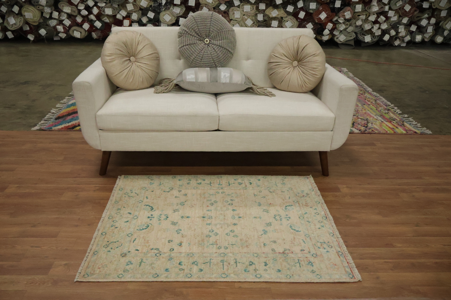 Hand-Knotted Oushak Turkish Area Rug 3x4