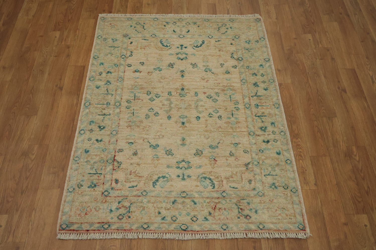 Hand-Knotted Oushak Turkish Area Rug 3x4