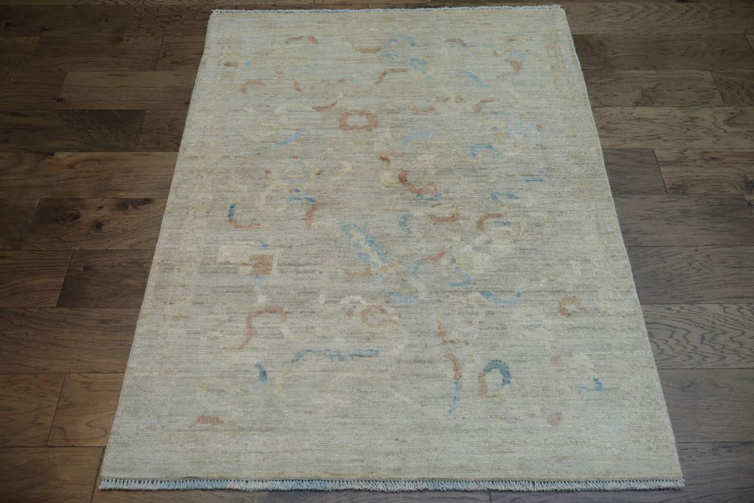 Vegetable Dye Oushak Turkish Area Rug 4x5