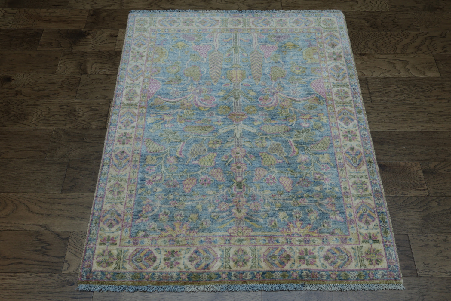 Vegetable Dye Oushak Turkish Area Rug 4x5