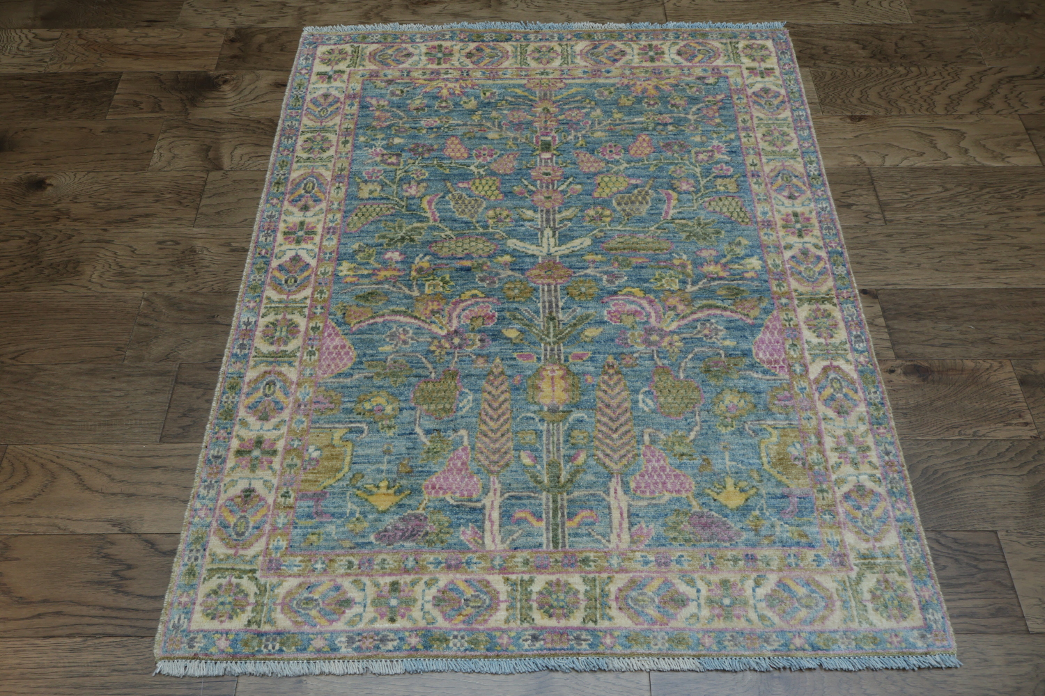 Vegetable Dye Oushak Turkish Area Rug 4x5