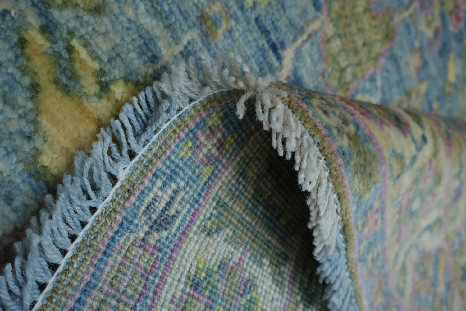 Vegetable Dye Oushak Turkish Area Rug 4x5