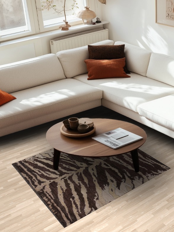 Vegetable Dye Abstract Oriental Area Rug 4x5