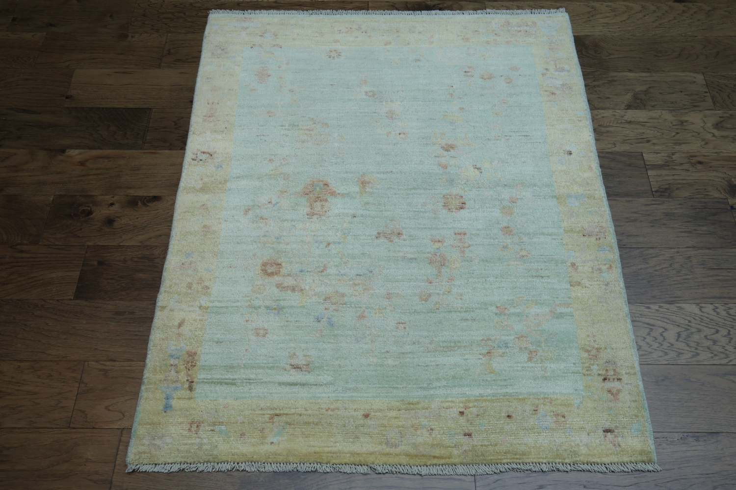 Vegetable Dye Oushak Turkish Area Rug 4x5