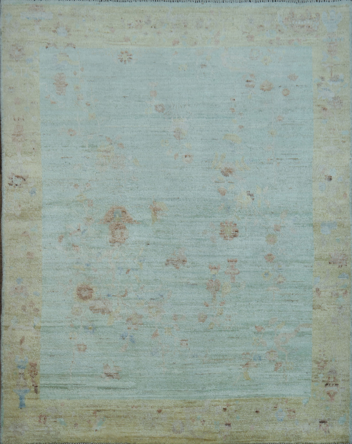 Vegetable Dye Oushak Turkish Area Rug 4x5