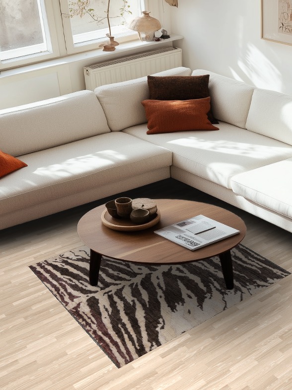 Vegetable Dye Abstract Oriental Area Rug 4x5