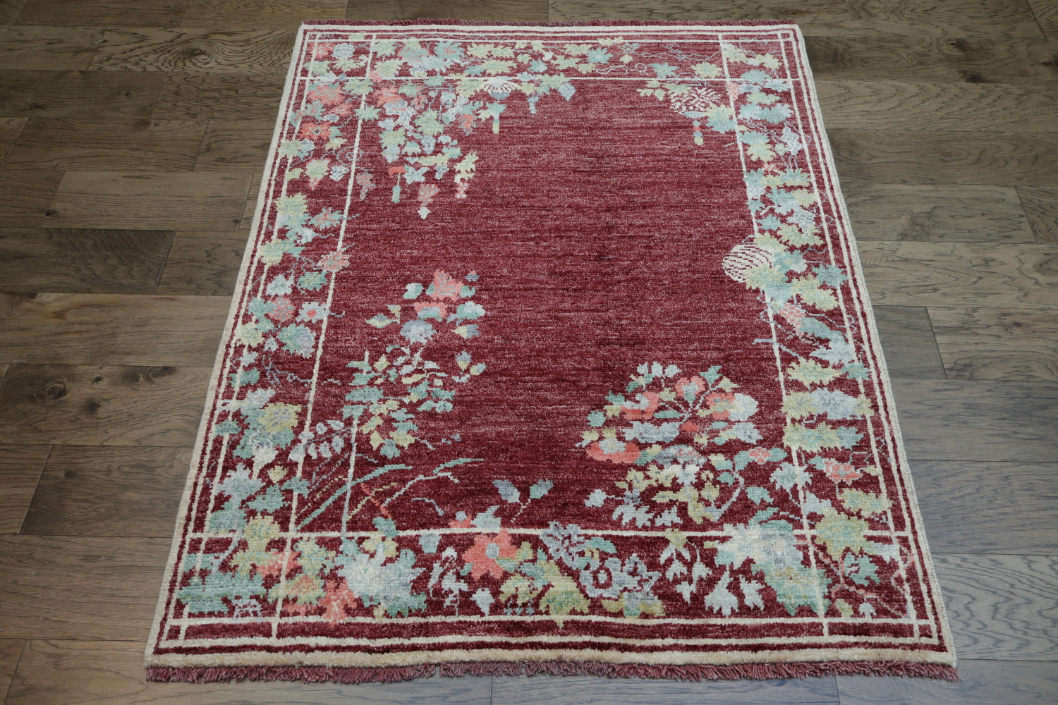 Vegetable Dye Art Deco Oriental Area Rug 4x5