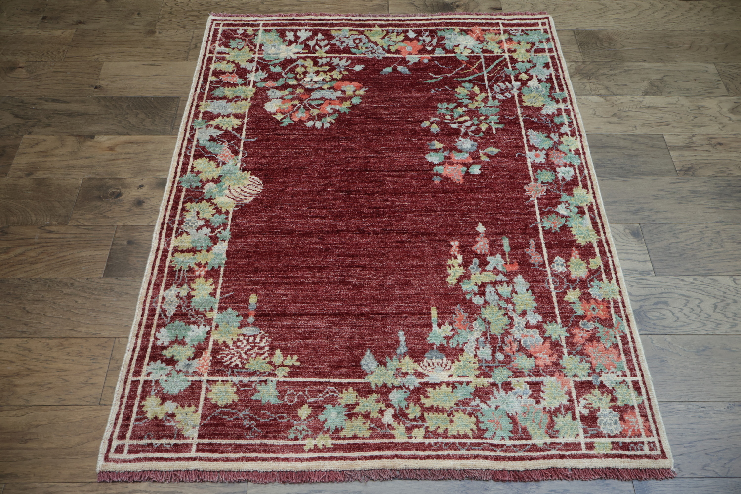 Vegetable Dye Art Deco Oriental Area Rug 4x5