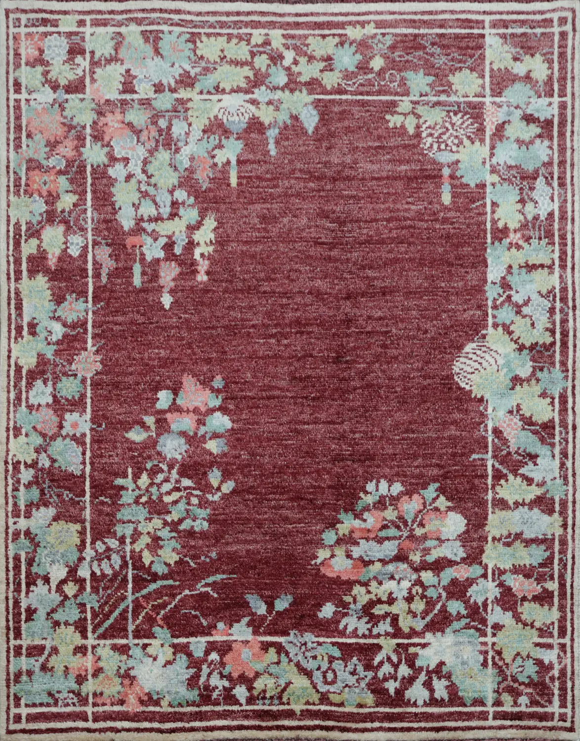 Vegetable Dye Art Deco Oriental Area Rug 4x5
