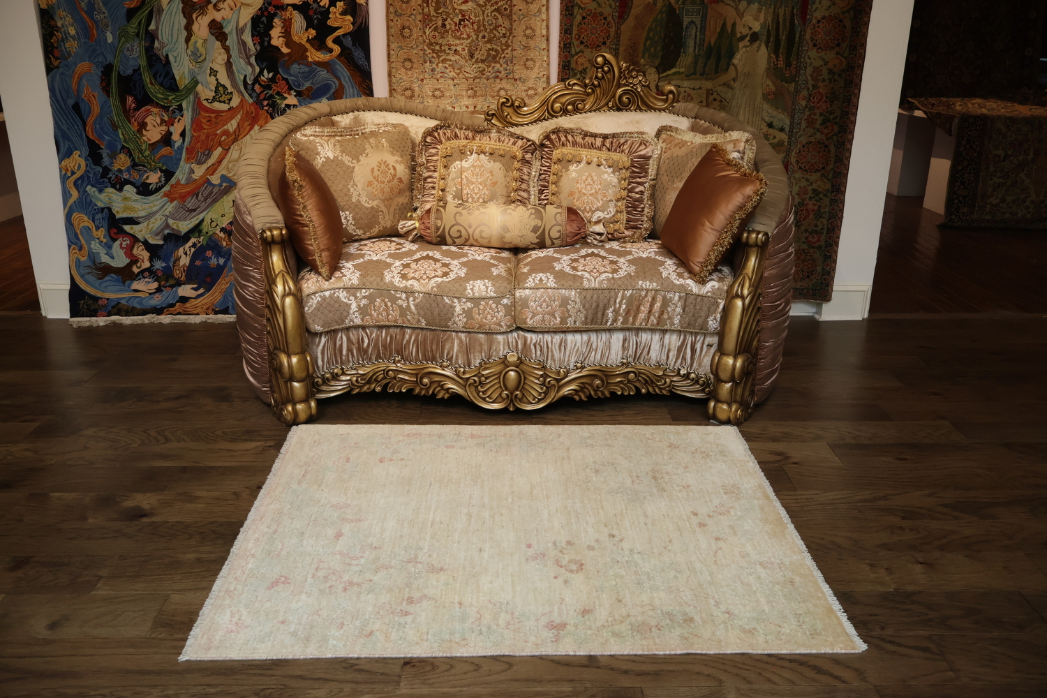 Vegetable Dye Oushak Oriental Area Rug 4x5