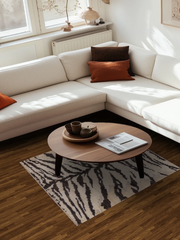 Vegetable Dye Abstract Oriental Area Rug 4x5