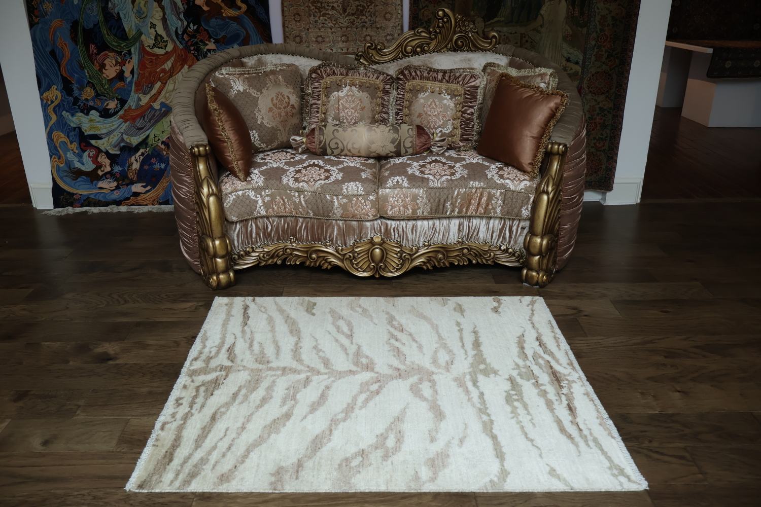 Vegetable Dye Abstract Oriental Area Rug 4x5