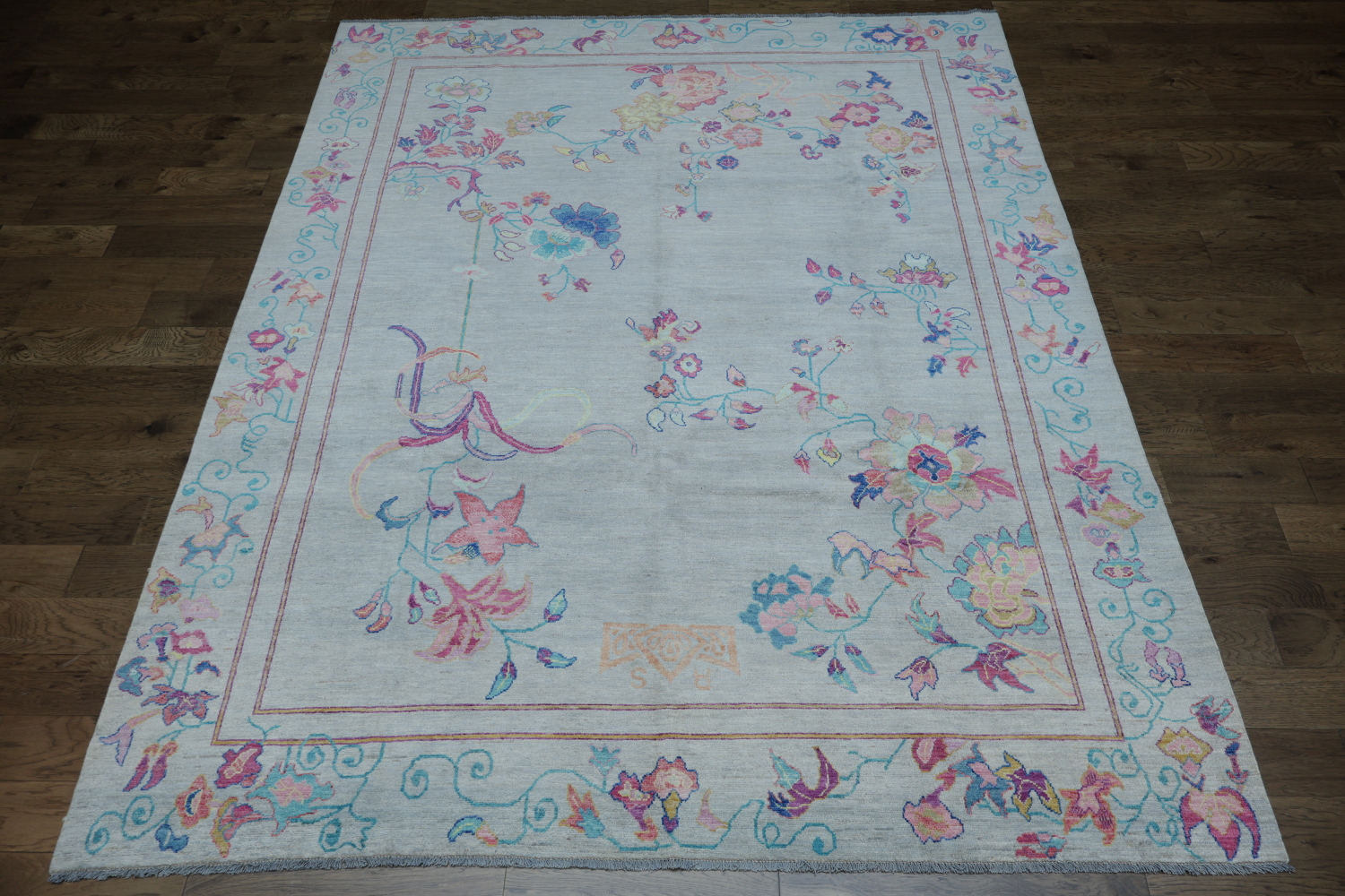 Vegetable Dye Art Deco Oriental Area Rug 9x12