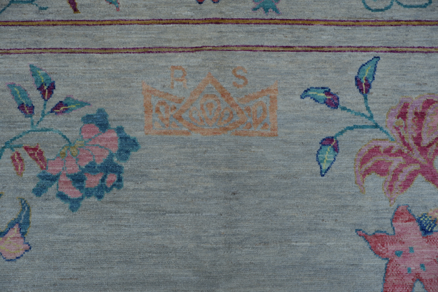 Vegetable Dye Art Deco Oriental Area Rug 9x12
