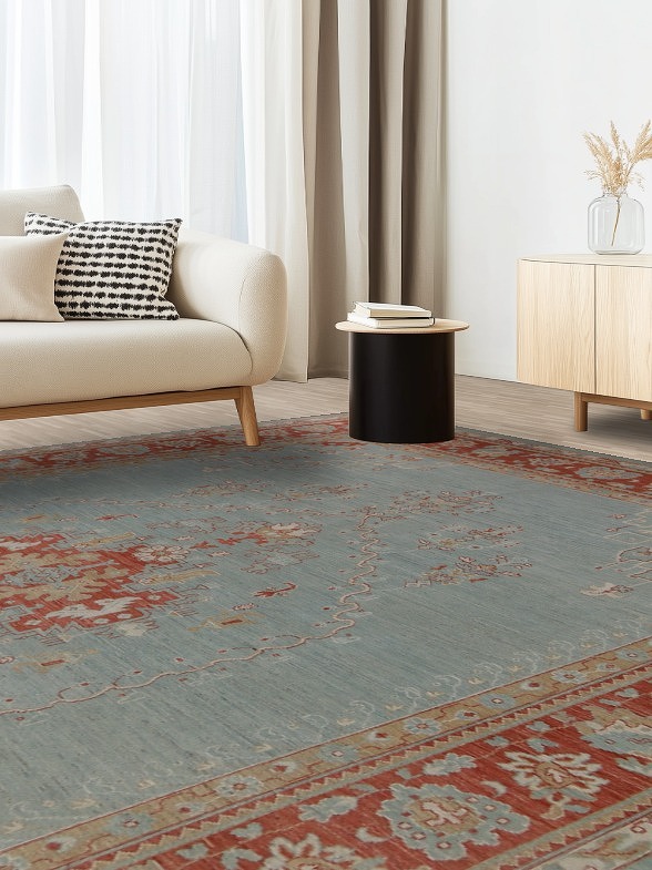 Vegetable Dye Oushak Turkish Area Rug 10x14