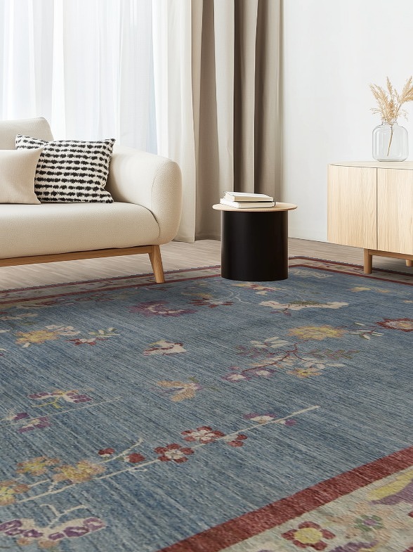 Vegetable Dye Art Deco Oriental Area Rug 10x13