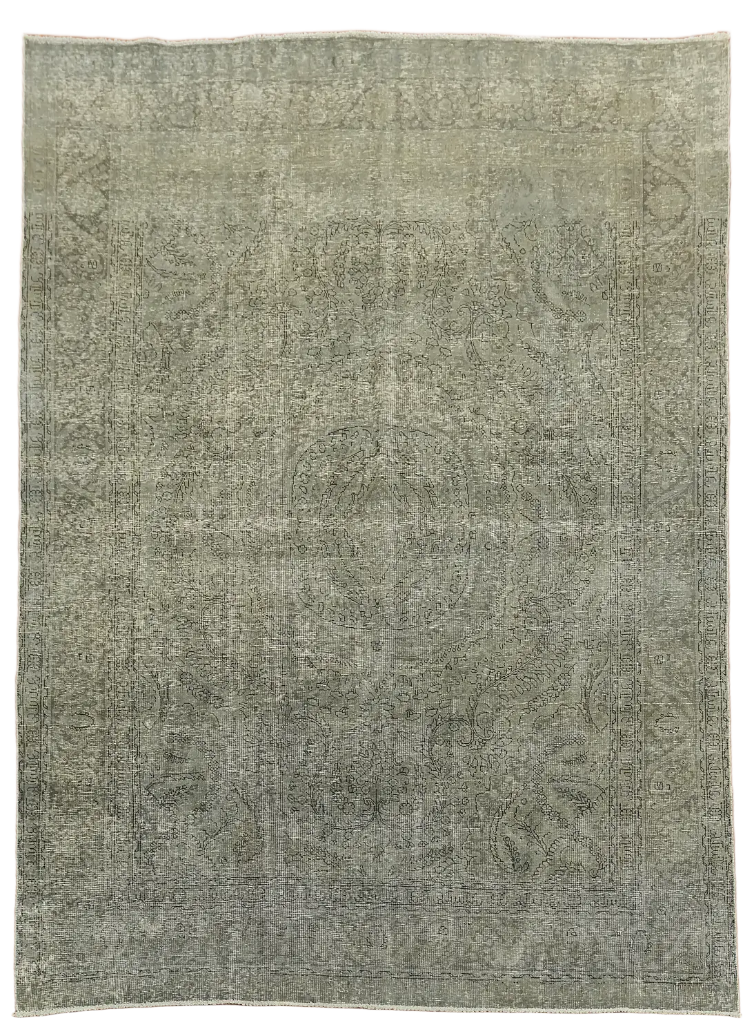 Muted Gray Distressed Tabriz Persian Area Rug 8'x11'