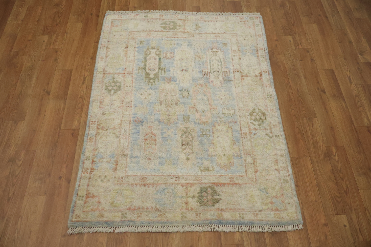 Vegetable Dye Oushak Turkish Rug 3x4