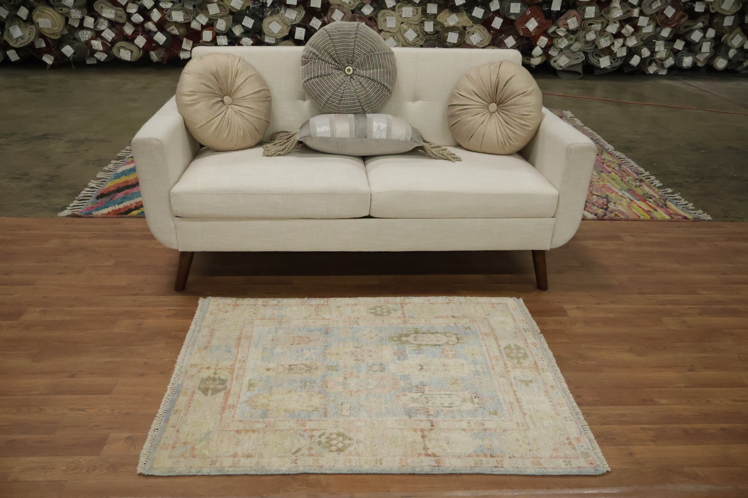 Vegetable Dye Oushak Turkish Rug 3x4