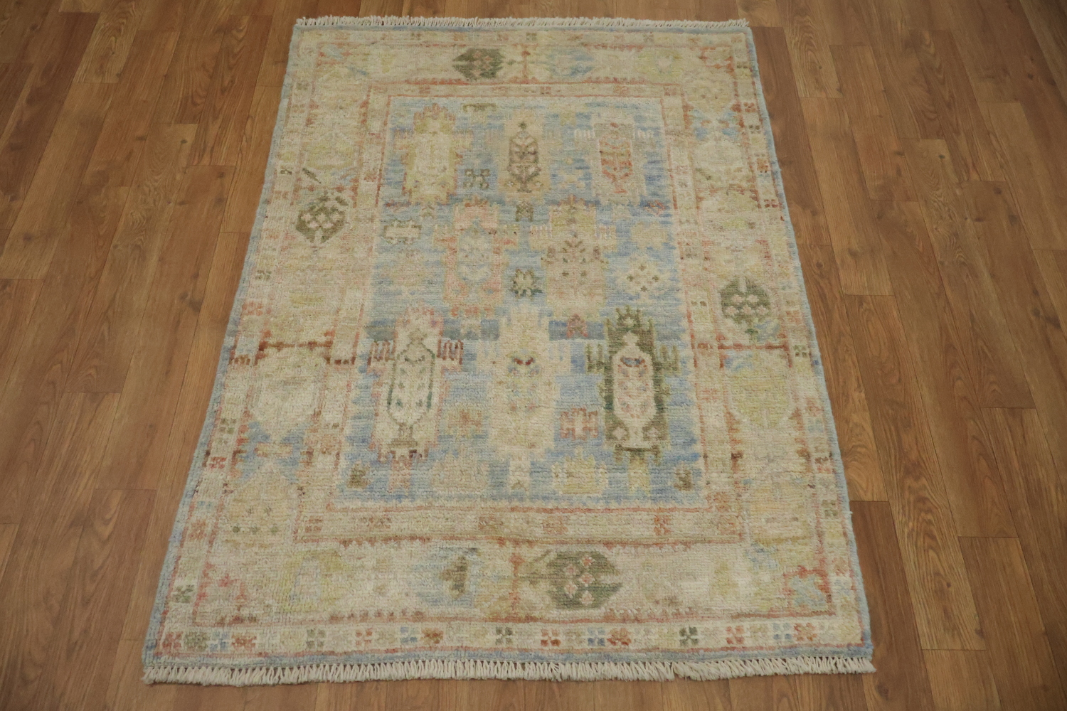 Vegetable Dye Oushak Turkish Rug 3x4