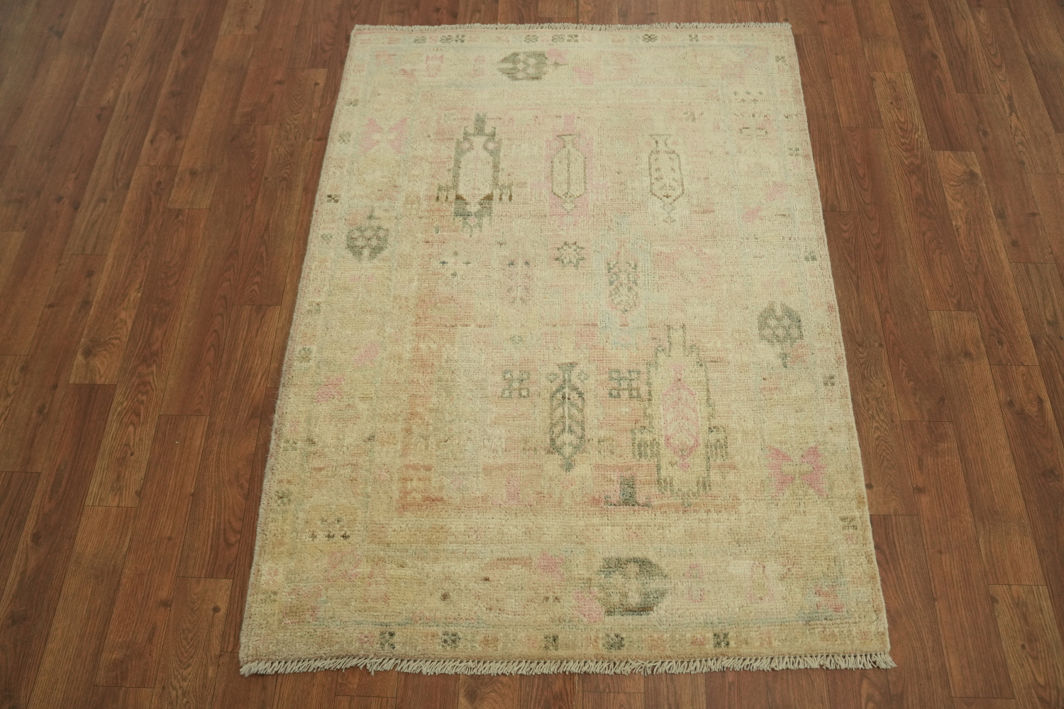 Turkish Oushak Vegetable Dye Area Rug 3x4