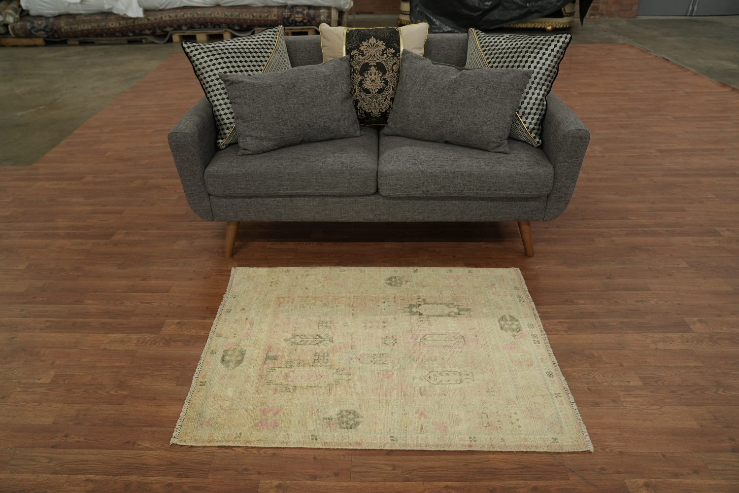 Turkish Oushak Vegetable Dye Area Rug 3x4
