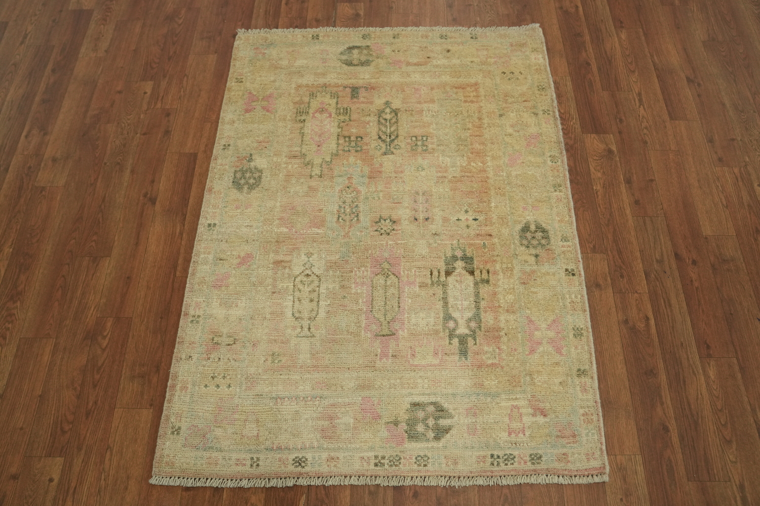 Turkish Oushak Vegetable Dye Area Rug 3x4