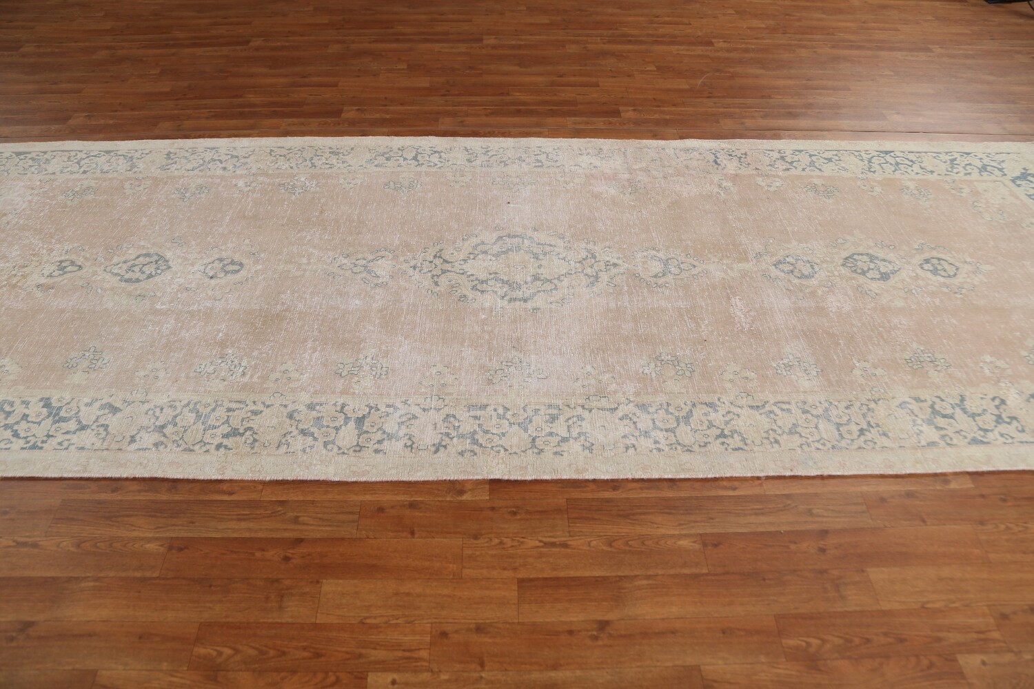 Antique Distressed Kerman Persian Rug 5x13