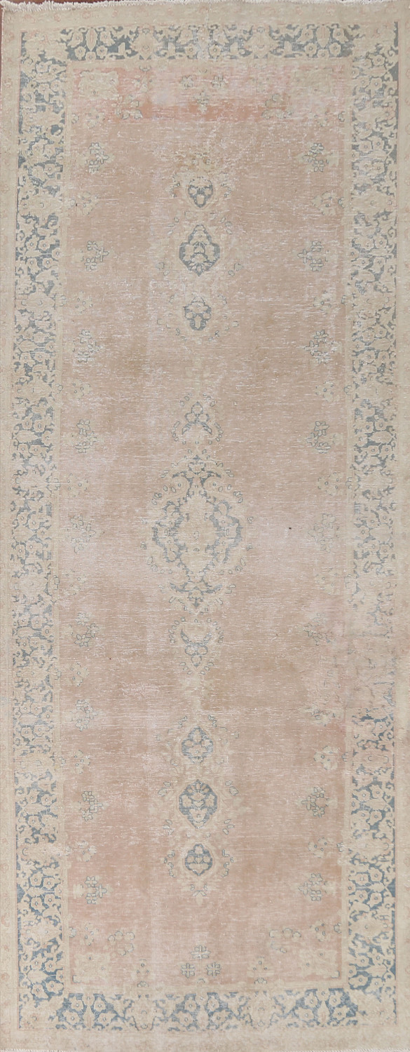 Antique Distressed Kerman Persian Rug 5x13