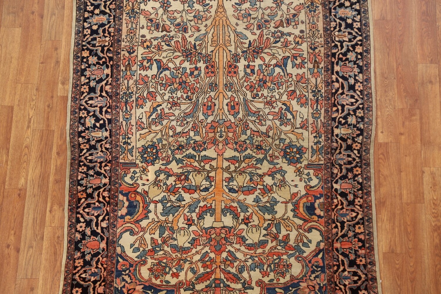 Antique Vegetable Dye Sarouk Farahan Persian Rug 4x6