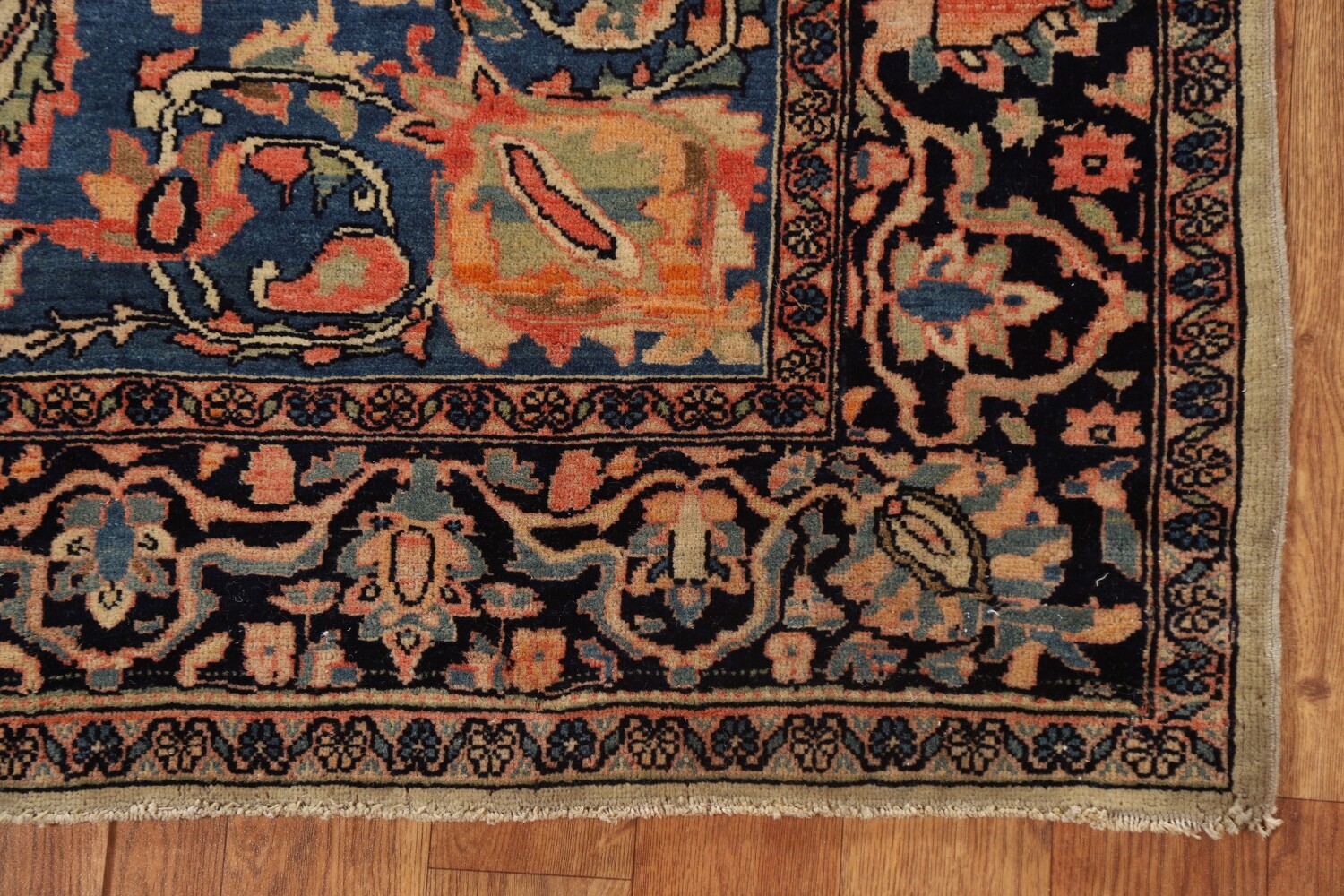 Antique Vegetable Dye Sarouk Farahan Persian Rug 4x6