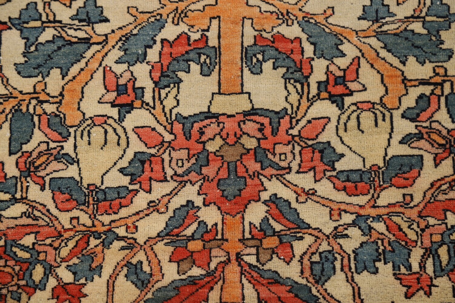Antique Vegetable Dye Sarouk Farahan Persian Rug 4x6